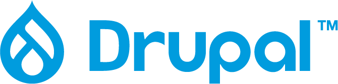 Drupal's inline wordmark - the drop followed by the word Drupal